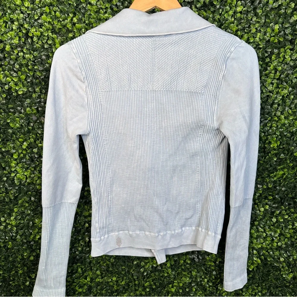 Nwot Free people movement blue‎ gray zip up ribbed active wear zip up